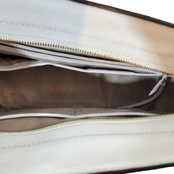 Michael Kors Selma Colorblock Black & White Large Trapeze Satchel Bag - Picture 12 of 15